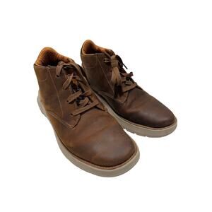 Skechers Men's Doveno Molens Lace Up Boots Size 9.5 Brown Leather Relaxed Fit